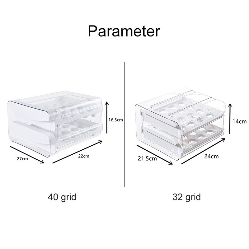 ONLY HOUSE Hộp Đựng Trứng Trong Suốt 40 Ô 32 Ngăn Tiện Dụng