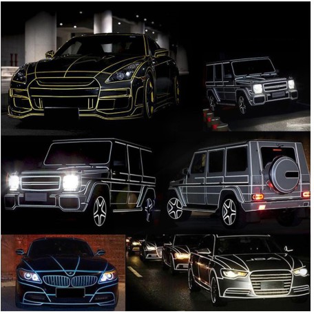 Băng keo dạ quang phản quang trang trí xe hơi ô tô an toàn tương thích Toyota Vios Innova Hyundai Accent