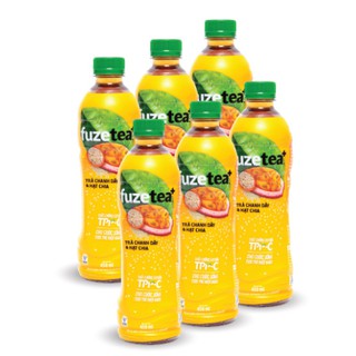 Combo 4 chai Fuzetea trà chanh dây và hạt chia 450ml