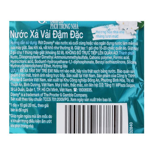 Nước xả vải đậm đặc Downy dành cho phơi trong nhà 1.5L