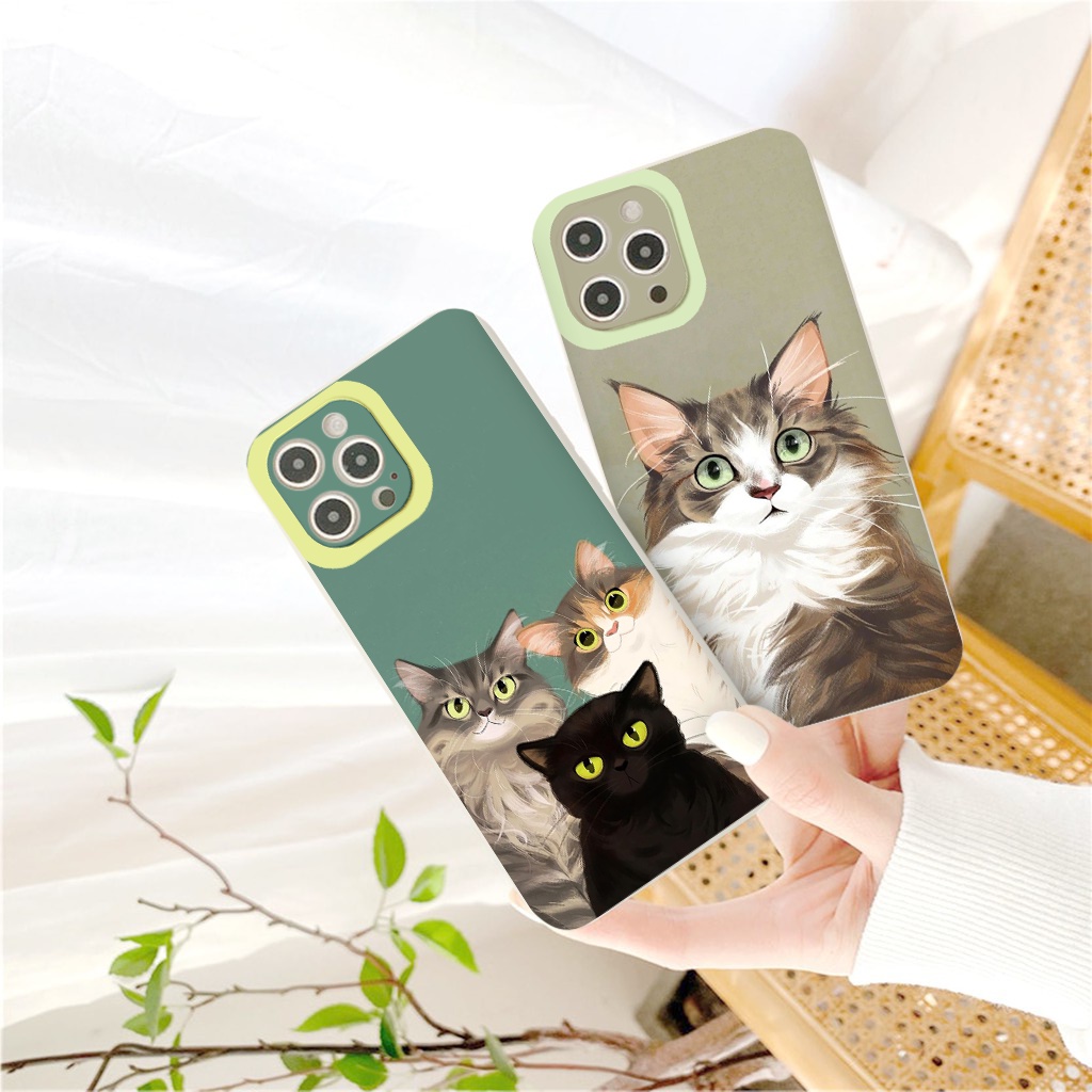 Ốp Điện Thoại iphone ốp vuông Mèo tinh ranh iPhone 12 8plus x 11promax 7plus 8 6 6Plus 7Plus X Xs Max 13 Promax tr258