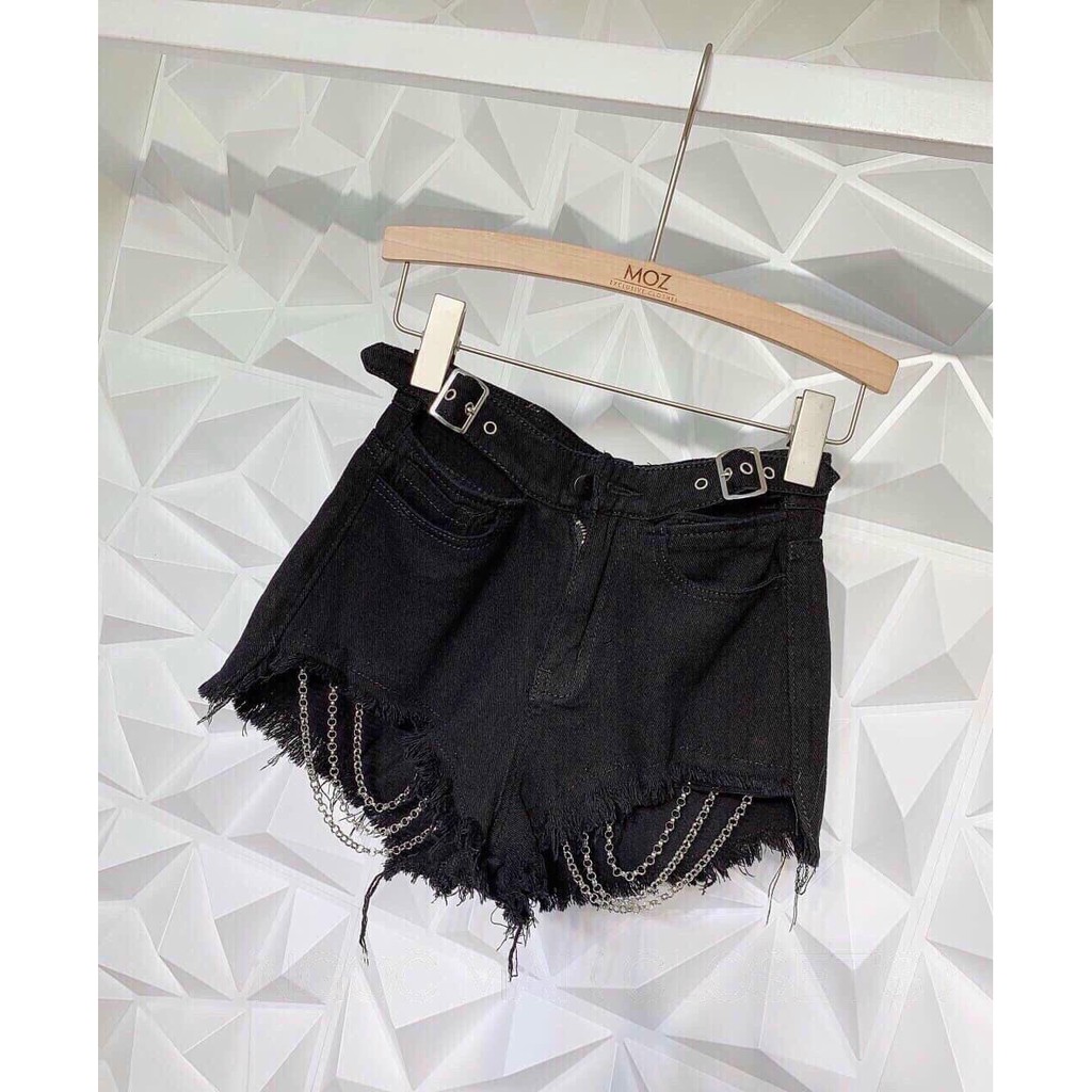 quần jean sort nữ lưng cao rách cá tính