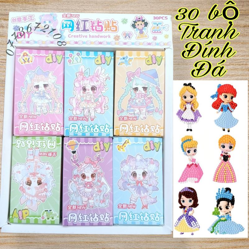 Tránh đính đá hộp 30 bộ , đồ chơi thủ công