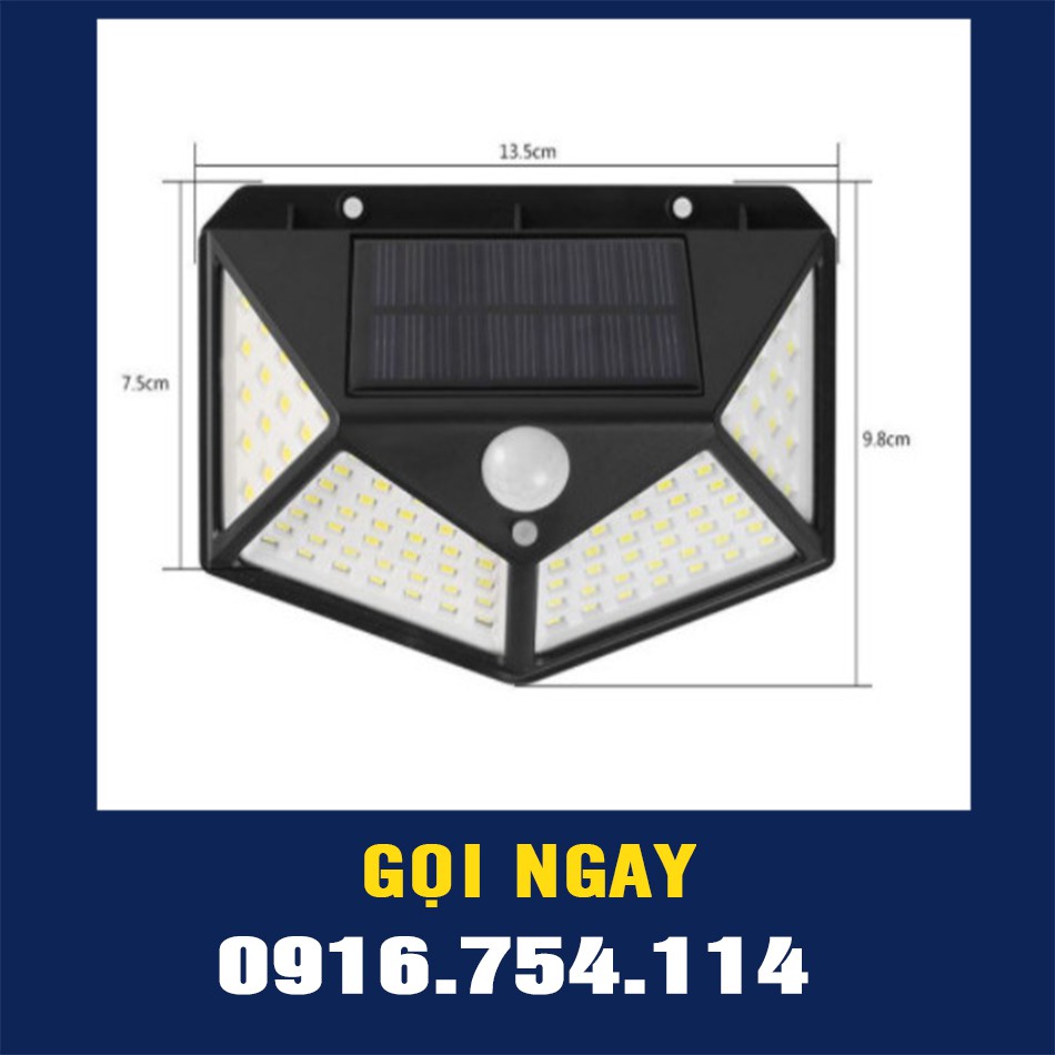 Đèn năng lượng mặt trời sân vườn cảm biến chuyển động giá rẻ HVS97 100 LED