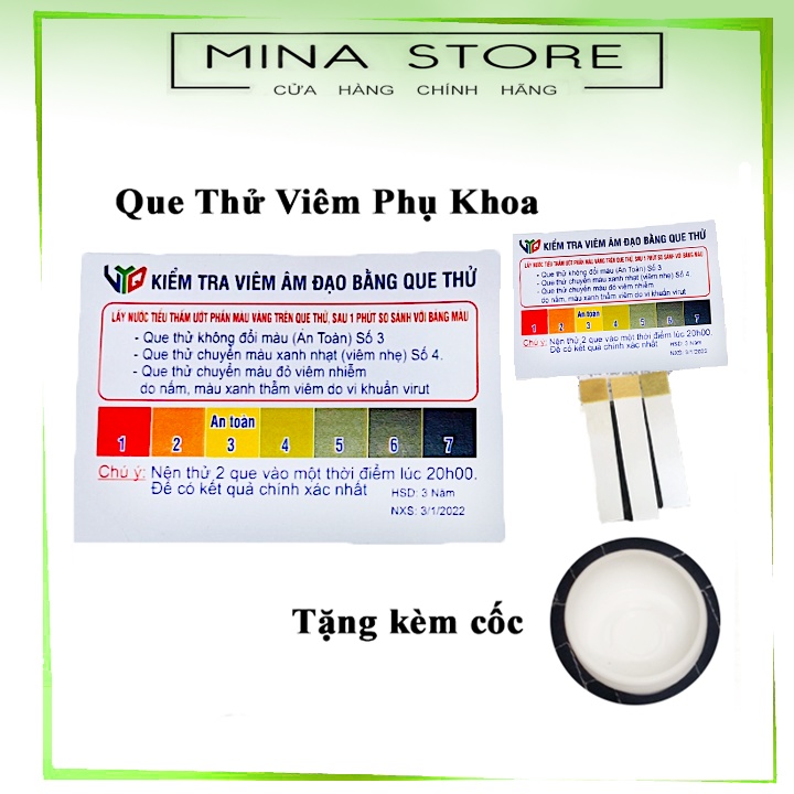 Combo 6 QUE THỬ VIÊM PHỤ KHOA - QUE KIỂM TRA ÂM ĐẠO Tặng kèm cốc giá rẻ/giá tốt