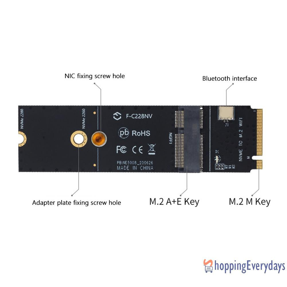 Thẻ Wifi Bluetooth M.2 M Key To M2 A + E Cho Ax200 9260ac | BigBuy360 - bigbuy360.vn