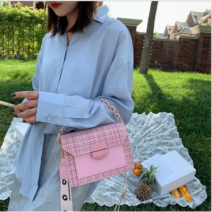 Túi đeo chéo nữ mini phối màu Fashion &amp; Bag 90202