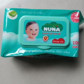 KHĂN GIẤY ƯỚT NUNA (100 MIẾNG TẶNG 30 MIẾNG)