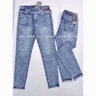[Size Đại 29~33] Quần Dài Jean Phối Túi Hộp Đai Lưng - Lưng Cao - Siêu Co Giãn Mạnh (HÌNH THẬT)