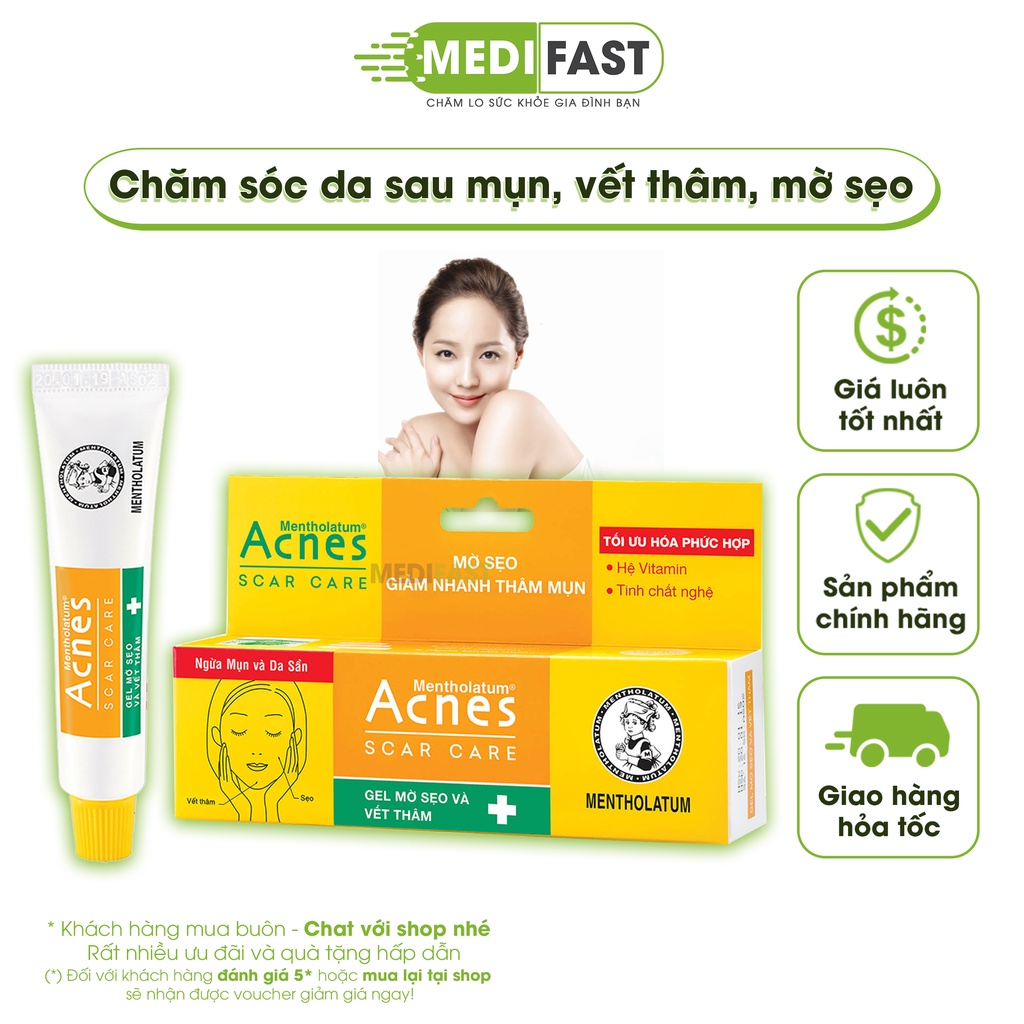 Kem mờ sẹo và vết thâm do mụn Acnes Scar Care cho da dầu, da hỗn hợp cả nam và nữ từ tinh chất nghệ - Gel ngừa mụn 12g