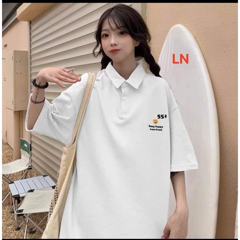 Áo  poLo  Cổ Bẻ Nữ Mặt Cười ĐoLa  Chất Cotton Siêu Hót