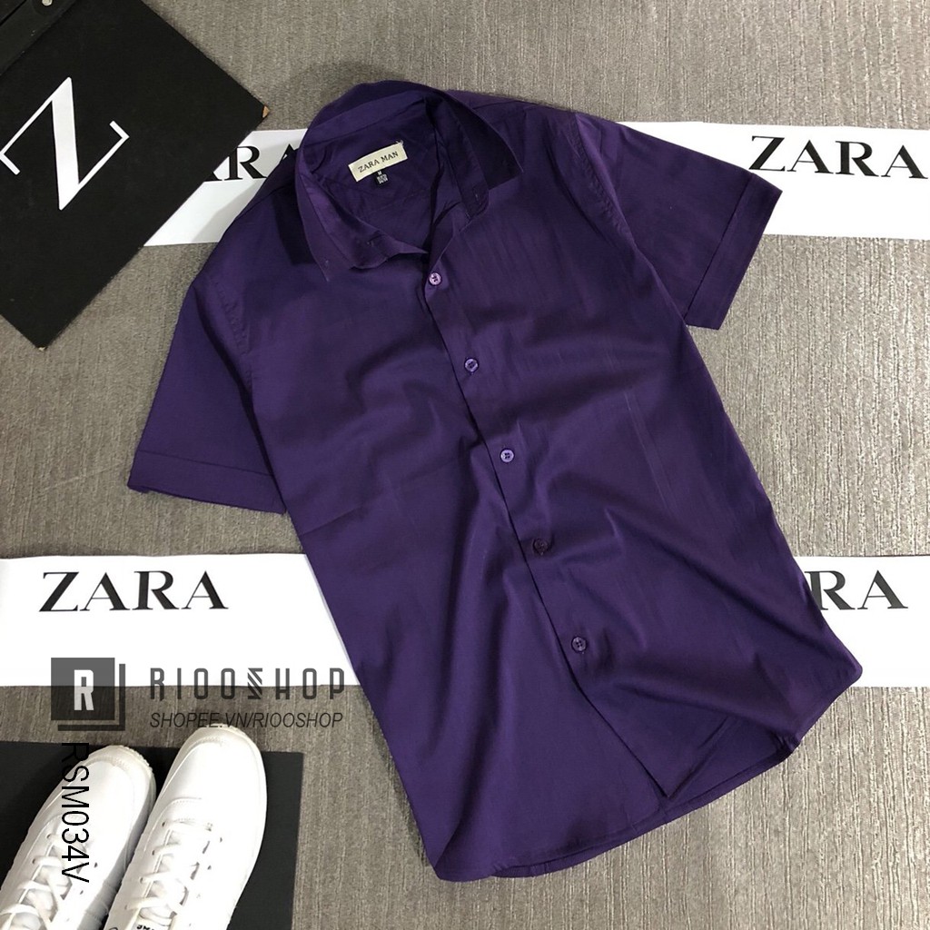 Áo sơ mi nam trơn tay ngắn cao cấp nhiều màu cực đẹp RSM034V | BigBuy360 - bigbuy360.vn