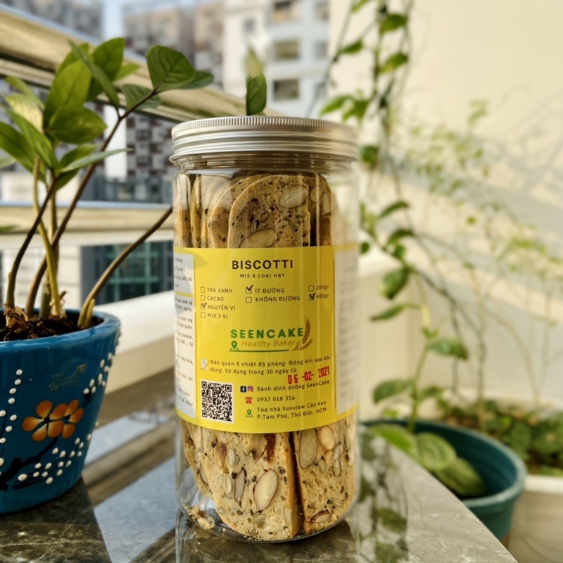 Biscotti ăn kiêng mix 8 loại hạt (ít đường)