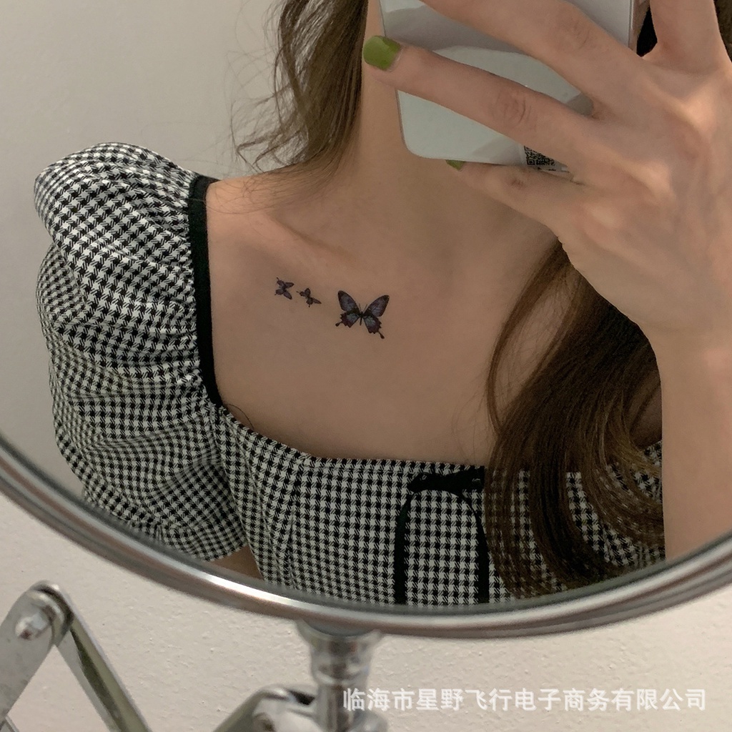 Hình xăm dán tạm thời họa tiết bướm 3D chống nước lâu trôi