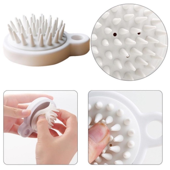 Lược gội đầu silicon muji mềm massage da đầu giảm rụng tóc kích thích mọc tóc matxa mát xa đầu