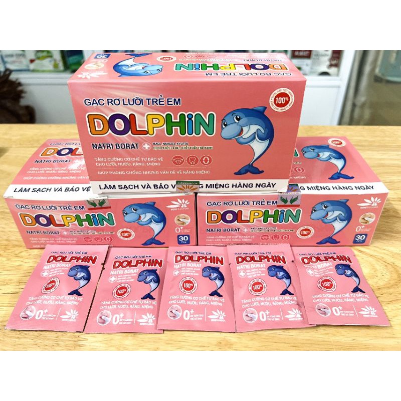 10 chiếc Gạc rơ lưỡi vệ sinh lưỡi, nướu,răng, miệng dùng cho trẻ sơ sinh trở lên DOLPHIN