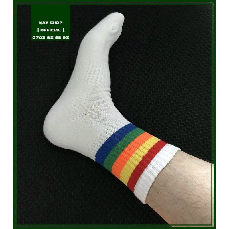 Vớ nam cổ ngắn RAINBOW siêu đẹp phối giày thể thao giày sneaker cực đẹp đôi chân - Tất nam ngũ sắc 7 sắc cầu vồng