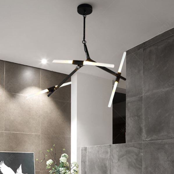 Đèn chùm MONSKY VENTE xương cá 6 tay độc đáo, mới lạ trang trí nội thất sang trọng.