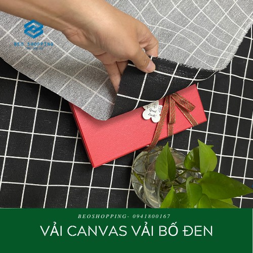 VẢI CANVAS / VẢI BỐ SỌC ĐEN TRẮNG TRANG TRÍ CHỤP HÌNH, TRẢI BÀN, TRANG TRÍ VINTAGE