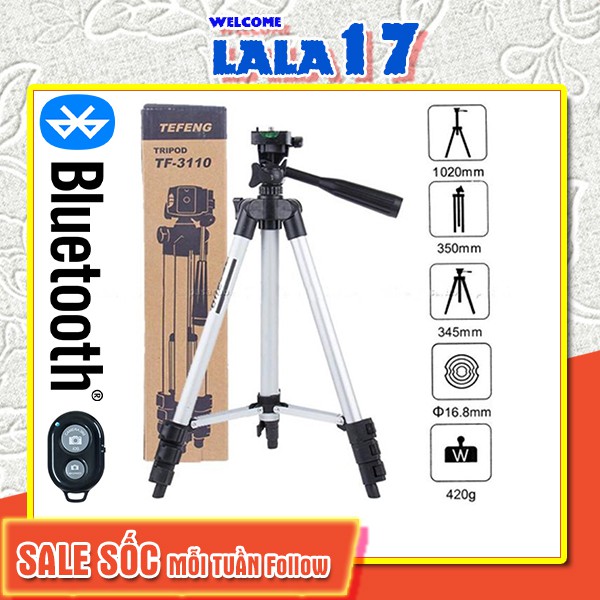 Tripod giá đỡ điện thoại máy ảnh livestream có remote mini xịn giá rẻ nhất 3110 3 chân - lala17