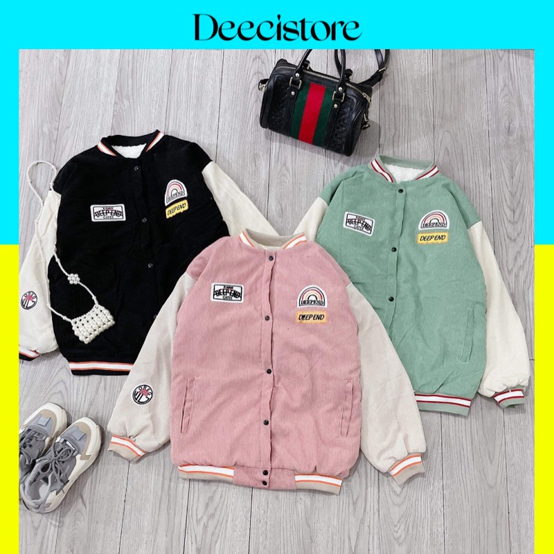 Áo Varsity jacket chất nhung tăm lót lông cừu Unisex H202