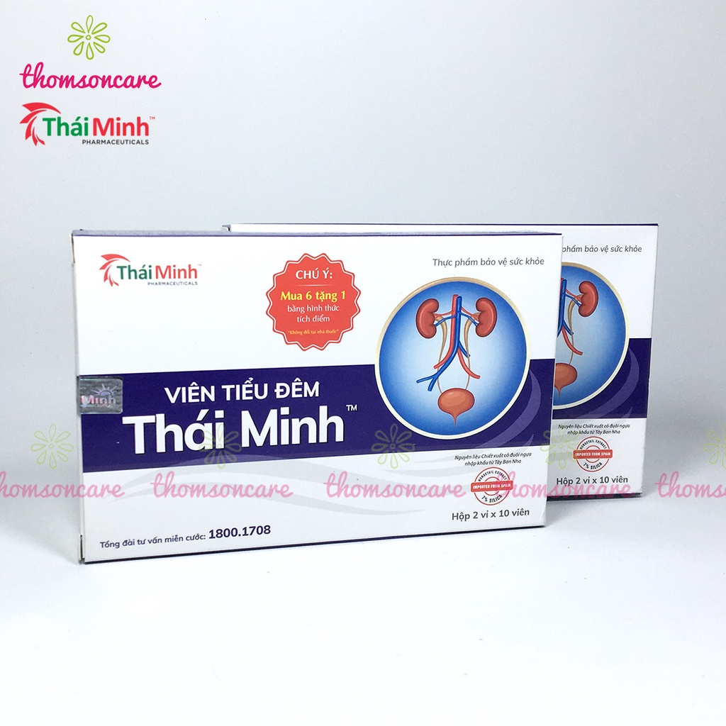 Viên tiểu đêm Thái Minh Mua 6h tặng 1h bằng tem tích điểm, bổ thận, phì đại tuyến tiền liệt Hộp 20 viên