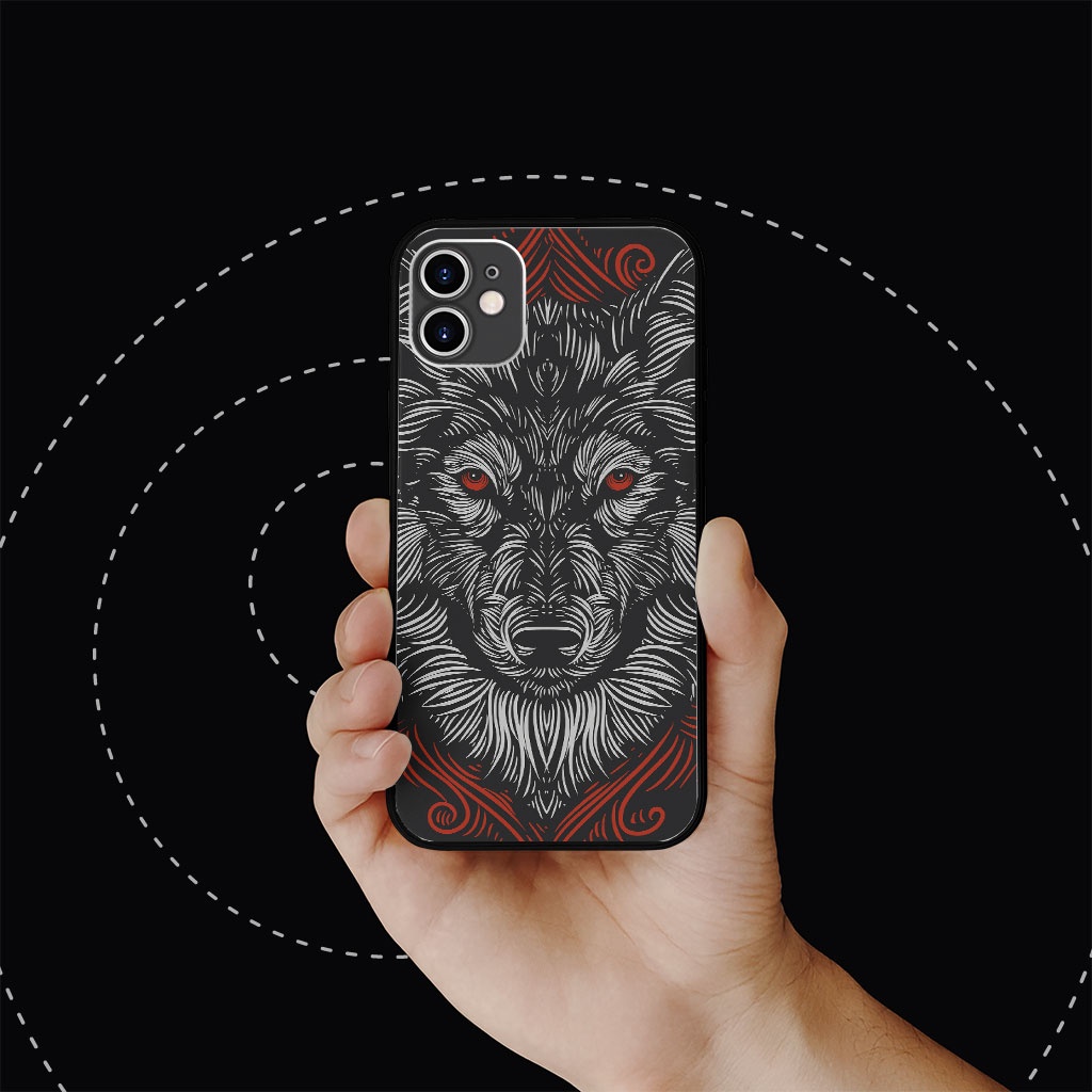 Ốp Lưng iphone sói xám mắt đỏ thấy ghê chống sốc loài xin ECOMEX dòng 6 7 8 Plus 11 12 13 mini Pro Max X Xr MYS20220523