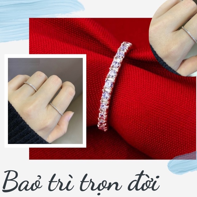 Nhẫn bạc nữ  AP01 chính hãng, nhẫn nữ đính đá màu, nhẫn bạc nguyên chất. Quà tặng tình nhân