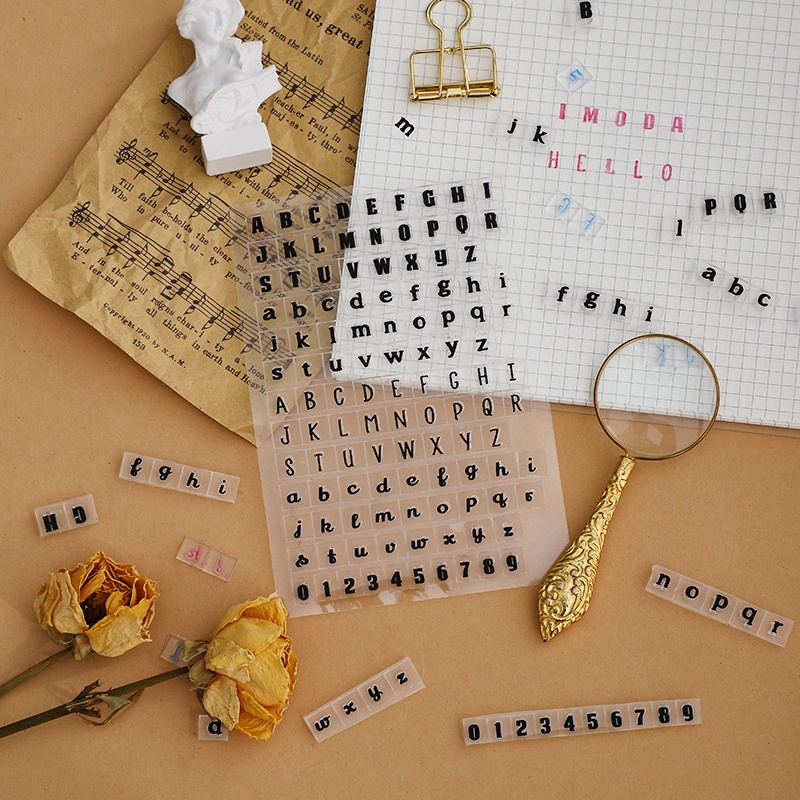 Con Dấu Trong Suốt In Chữ Cái Phong Cách Vintage Trang Trí Sổ Tay