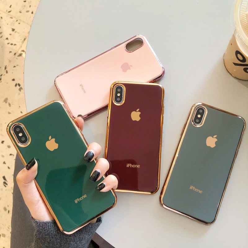 Ốp Viền Mạ Vàng Logo Táo iP