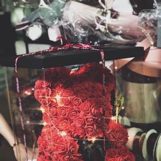 Gấu bông hoa sáp tặng quà valentime