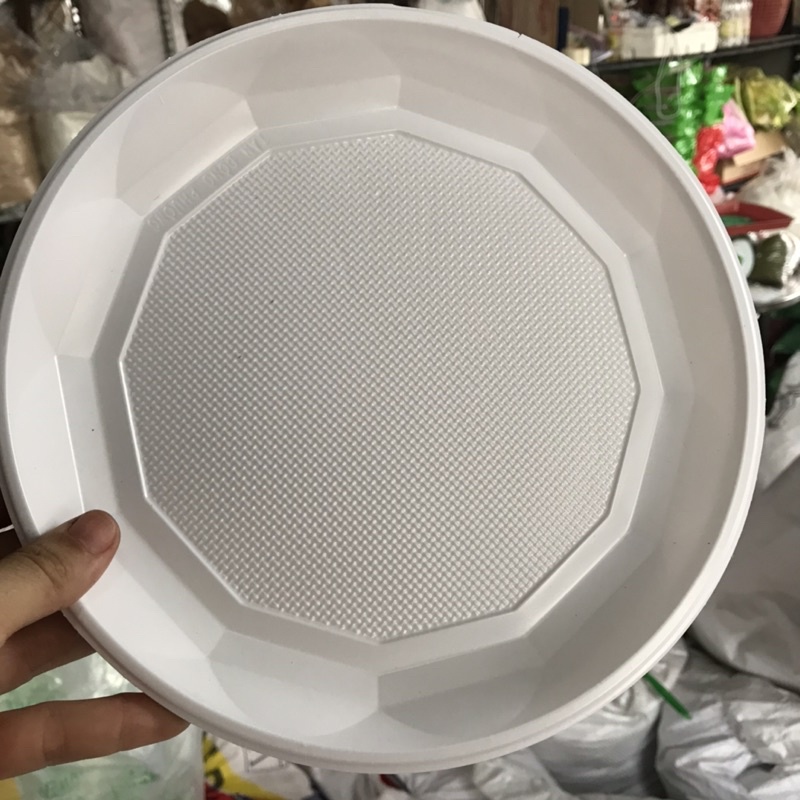 Dĩa tròn lớn dùng 1 lần đuong kính 24cm