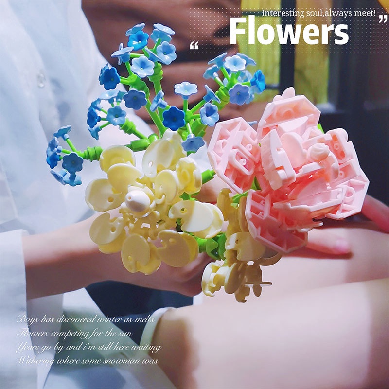 Bộ sản phẩm đồ chơi lắp ráp bông hoa trang trí sáng tạo