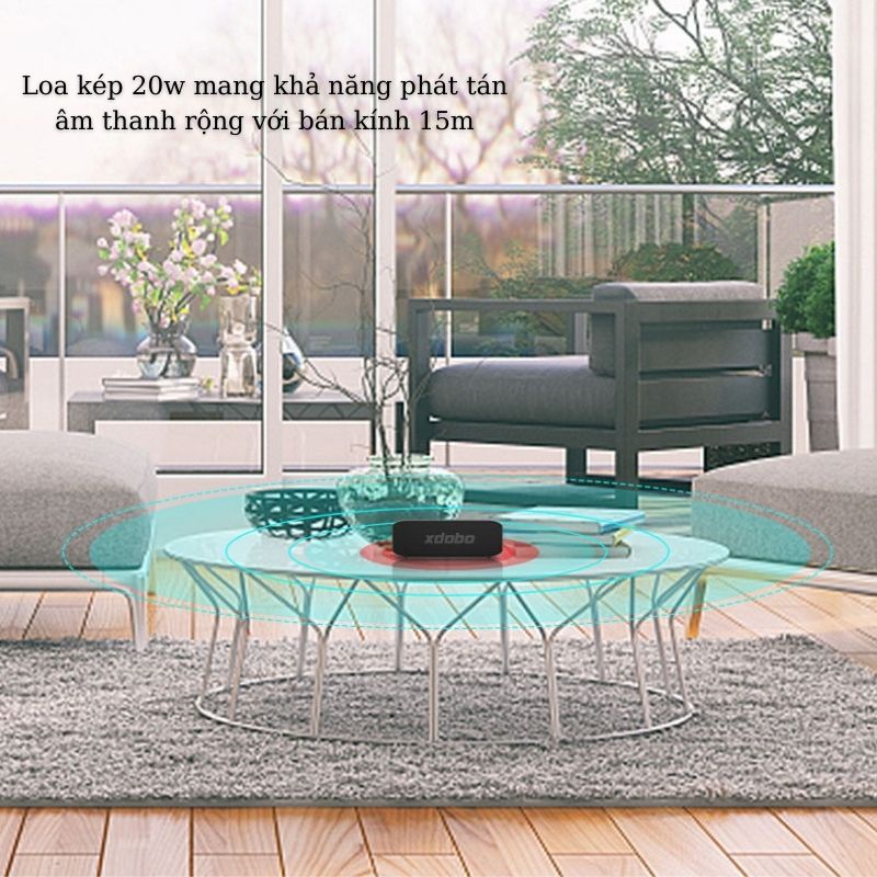 Loa TWS kết nối bluetooth bass trầm chống nước pin trâu chính hãng XDOBO x7