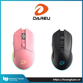 Chuột gaming không dây Dareu-U EM901 RGB Hồng/Đen kèm bao da dây rút