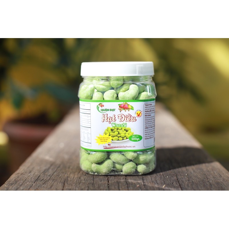 500GR - HẠT ĐIỀU WASABI CAO CẤP QUÂN ĐẠT - QUANDAT CASHEW