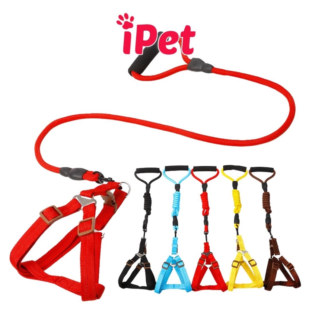 Dây Dắt Kèm Đai Người Cho Chó Mèo Có Mút Cầm Tay - iPet Shop