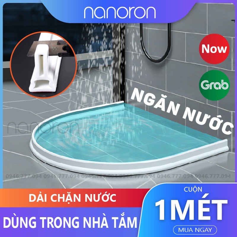 Dải chặn nước nhà tắm NANORON  Thanh Silicon chống thấm nước dùng cho chỗ rửa tay, phòng giặt