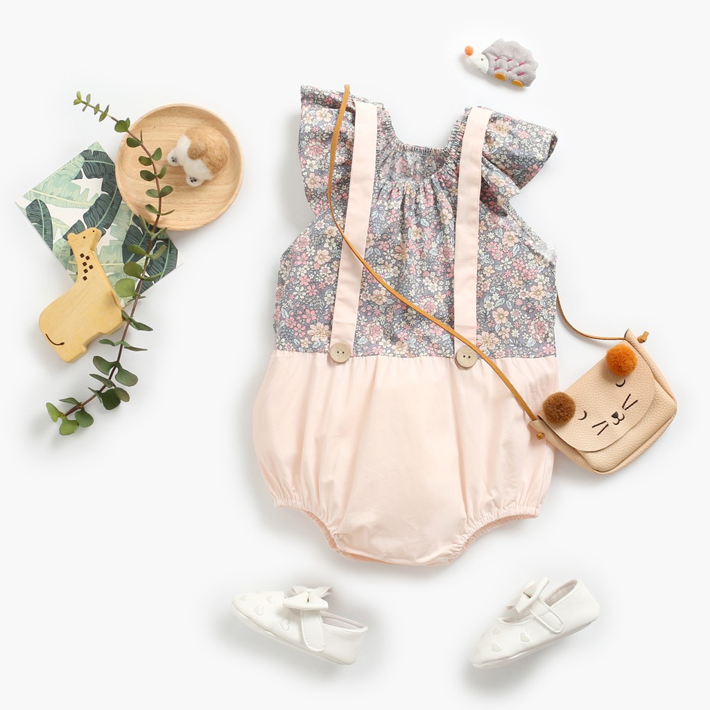 Romper Sanlutoz Họa Tiết Hoa Phong Cách Mùa Hè Đáng Yêu Cho Bé Gái