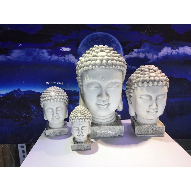 Tượng đầu phật, bán diện trang trí tiểu cảnh, bể cá, sân vườn