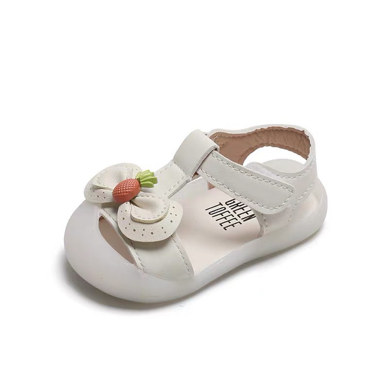 Sandal tập đi, dép cho bé gái có hình củ cà rốt siêu đáng yêu không mã hộp hồng size 15-25