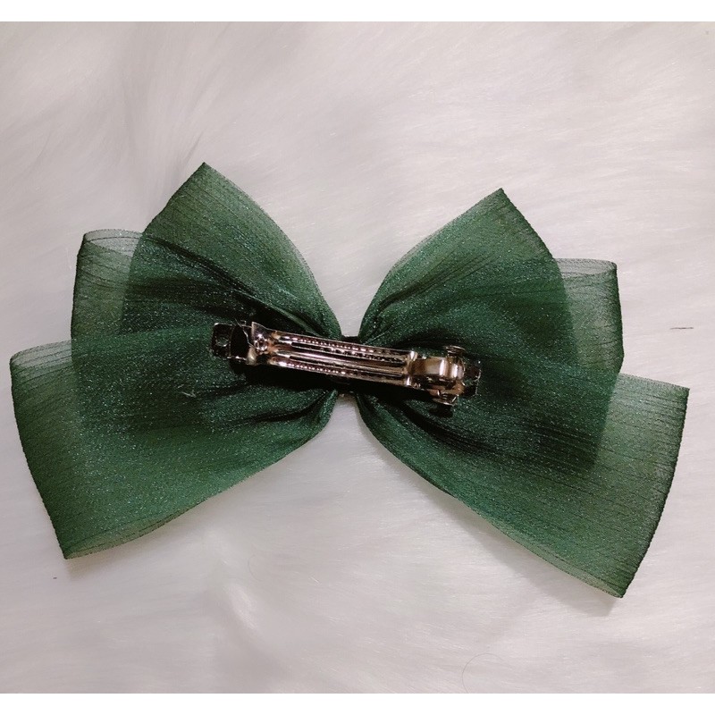 Kẹp tóc nơ voan xước 3 tầng