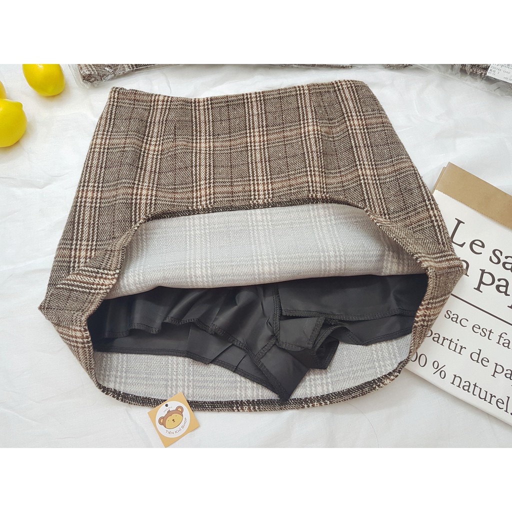 [CÓ SẴN] Chân Váy Dạ lưng cao họa tiết ca rô kẻ ô caro | BigBuy360 - bigbuy360.vn