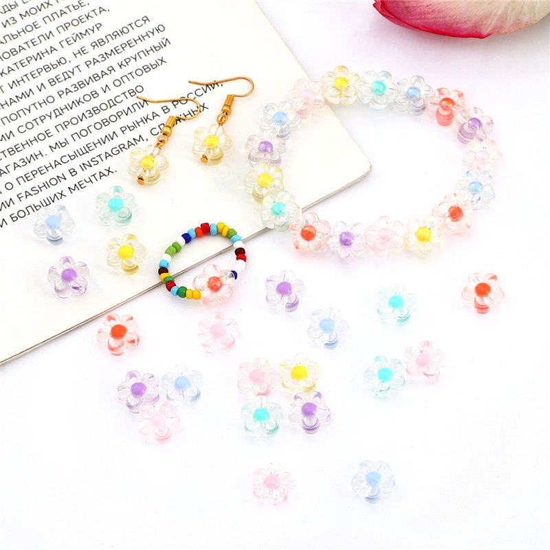 5 Hạt nhựa hình hoa nhỏ xỏ lỗ 2 đầu