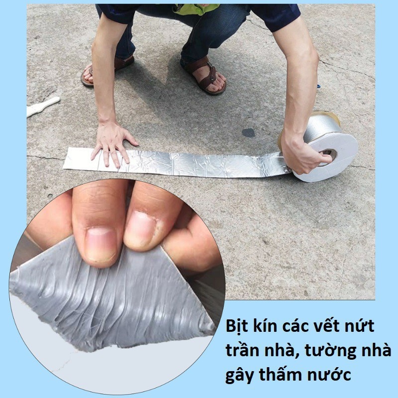 Băng Keo Chống Thấm Nhật Bản Siêu Dính 10P (cuộn) Màu Xám