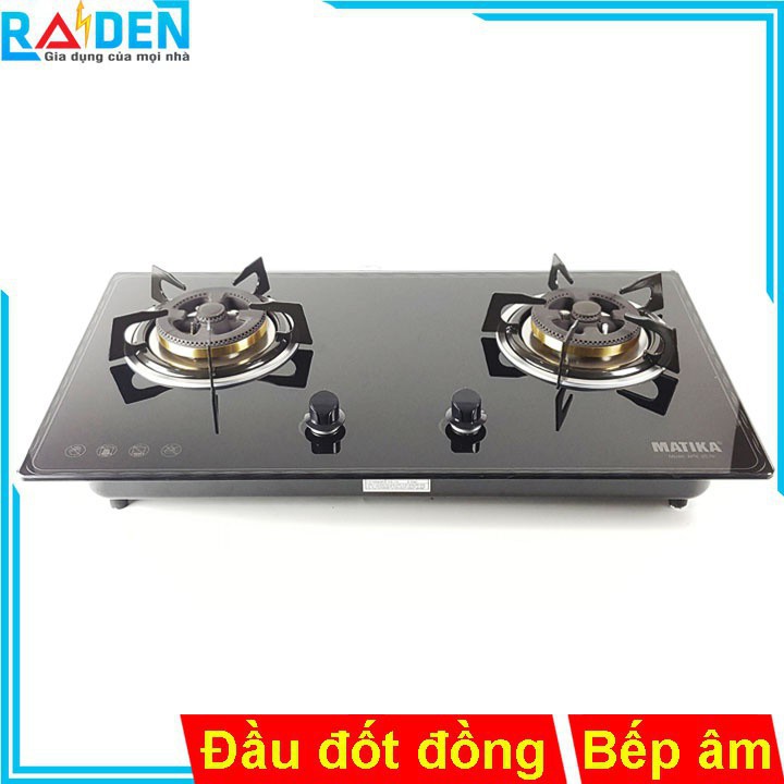 Bếp ga âm đầu đốt đồng Matika MTK-2576 mặt kính dày 8mm chịu nhiệt, chịu lực