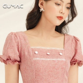 Đầm cổ U đăng ten DA825 GUMAC