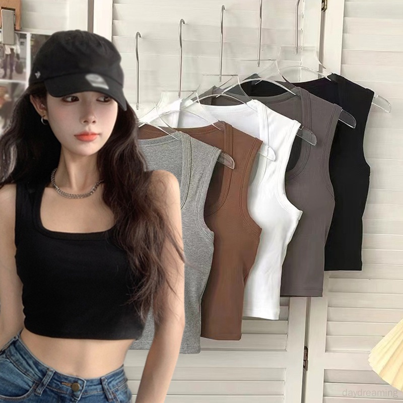 Áo Tank Top Thể Thao Cổ Vuông Phong Cách Hàn Quốc Cho Nữ