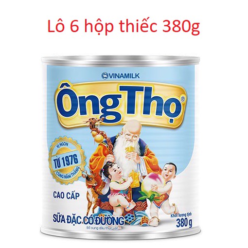  Lô 6 Sữa đặc có đường ông thọ chữ xanh - hộp thiếc/ hộp giấy 380g