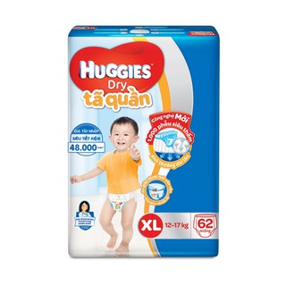 Tã quần Huggies size XL - 62 miếng (Cho bé 12 - 17kg)